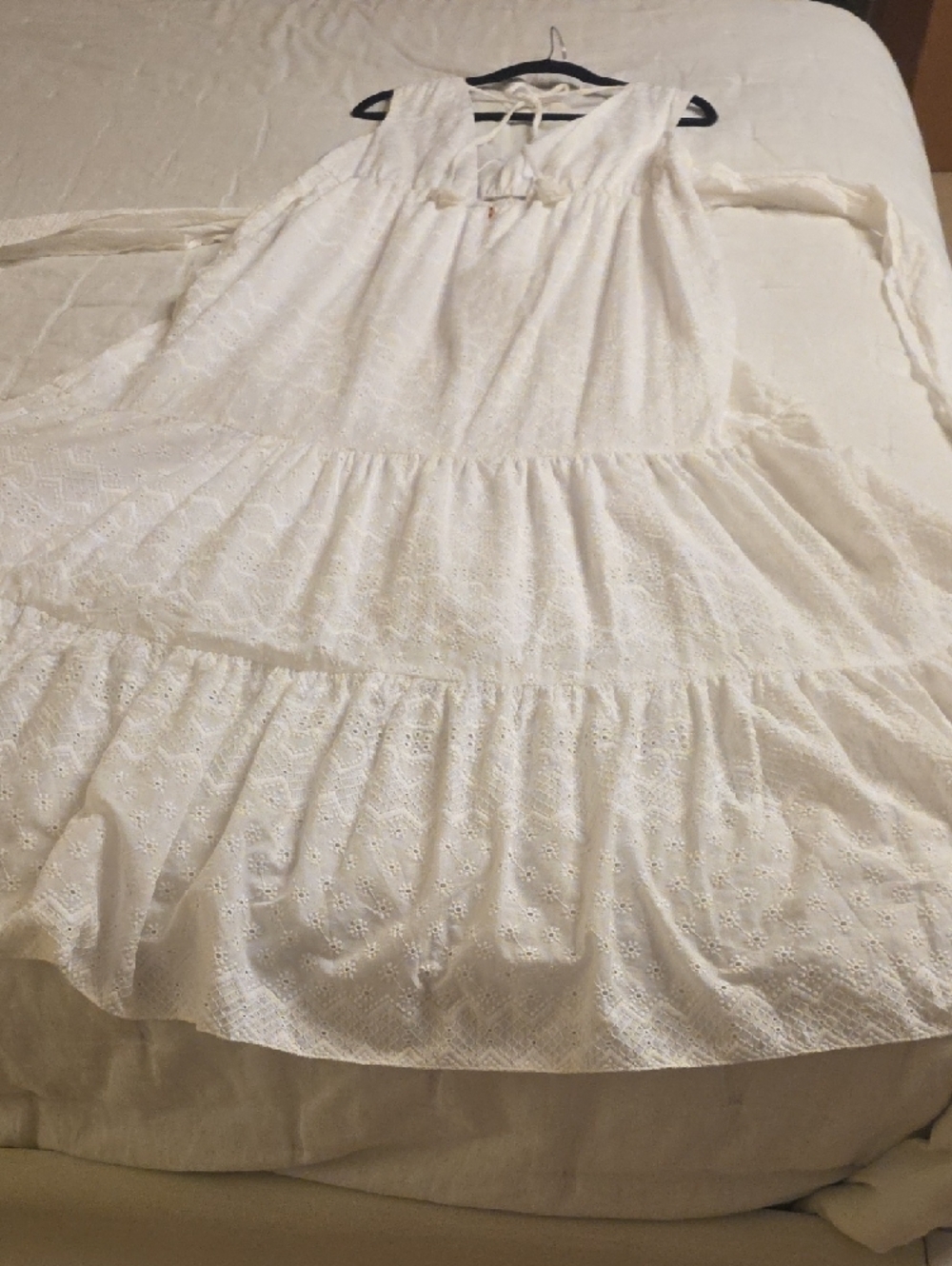 Misa Los Angeles Ksenia Cotton Eyelet Asymmetrical Maxi Dress Size XL - Picture 16 of 16